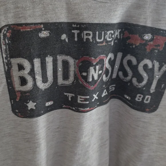 District Heather Gray Graphic Women's Tank Top Bud And Sissy - Picture 2 of 4